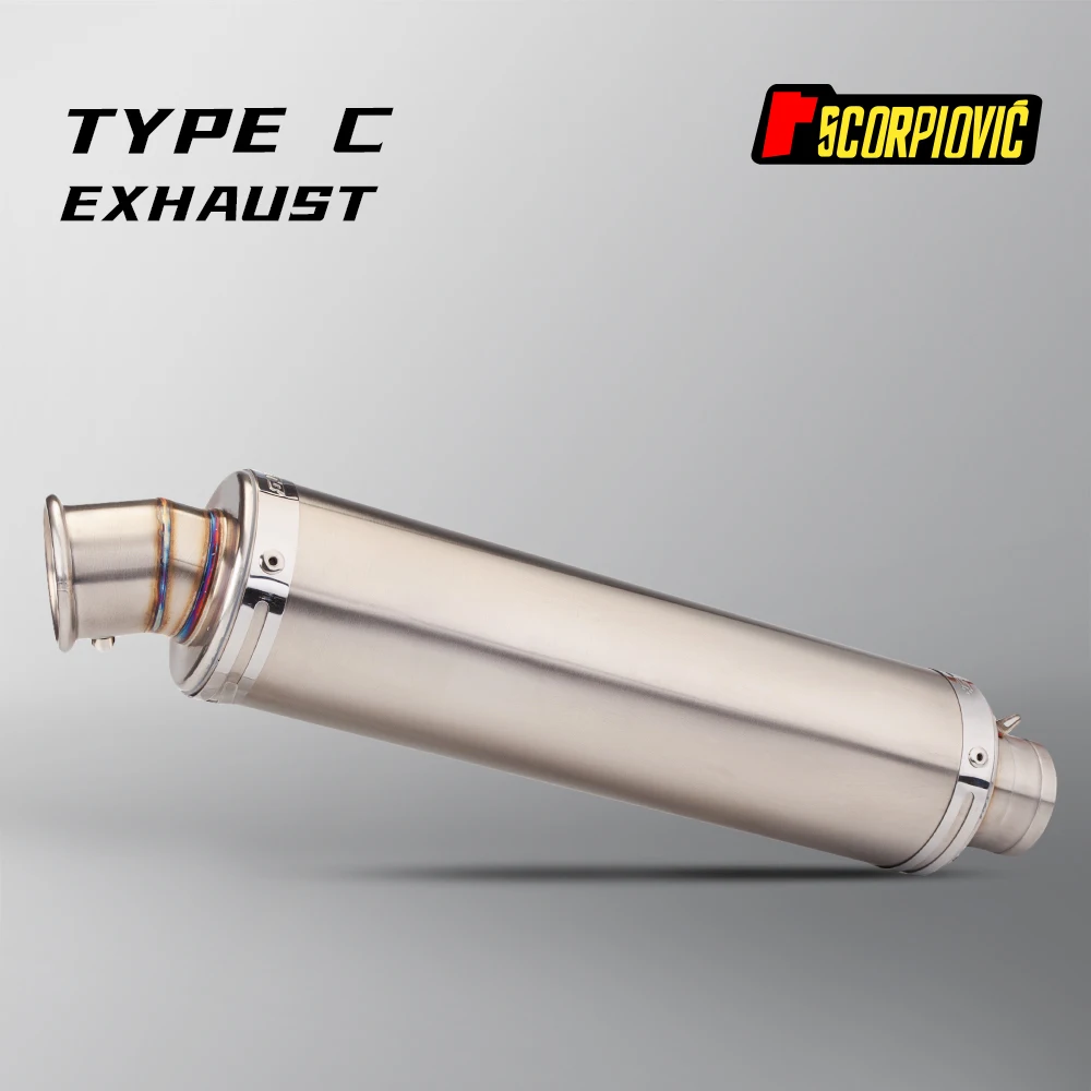 51MM motorcycle exhaust with db killer stb carbon fiber escape muffler for ninja650 z400 duke390 z900 s1000rr r3 zx4r