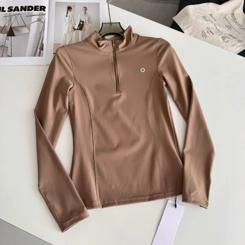 

Long Sleeve Zipper Sweatshirt Sports Jackets Top Running Yoga Clothes Sportswear Woman Slim Workout Tops Activewear Women