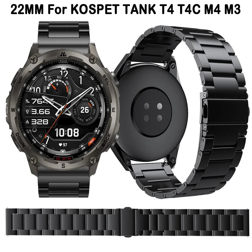 Hot 22mm Titanium alloy Strap For KOSPET TANK T4C T4 T3 Ultra 2 T2 M2 M3 M4C M4 Link Watchband For KOSPET MAGIC R10 P10 Band