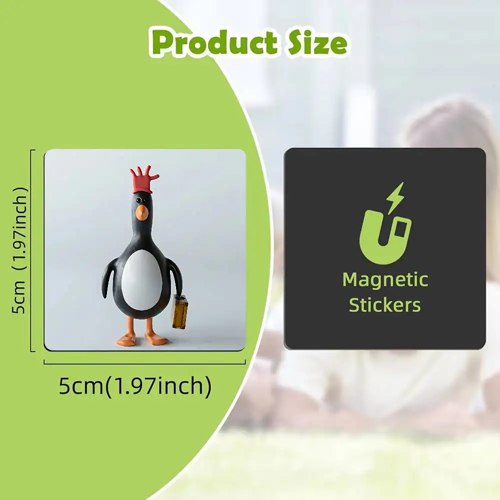 Cold-faced Feathers McGraw Acrylic Refrigerator Magnets Square Sticker Kitchen Office Decor Creative Birthday Craft Gift