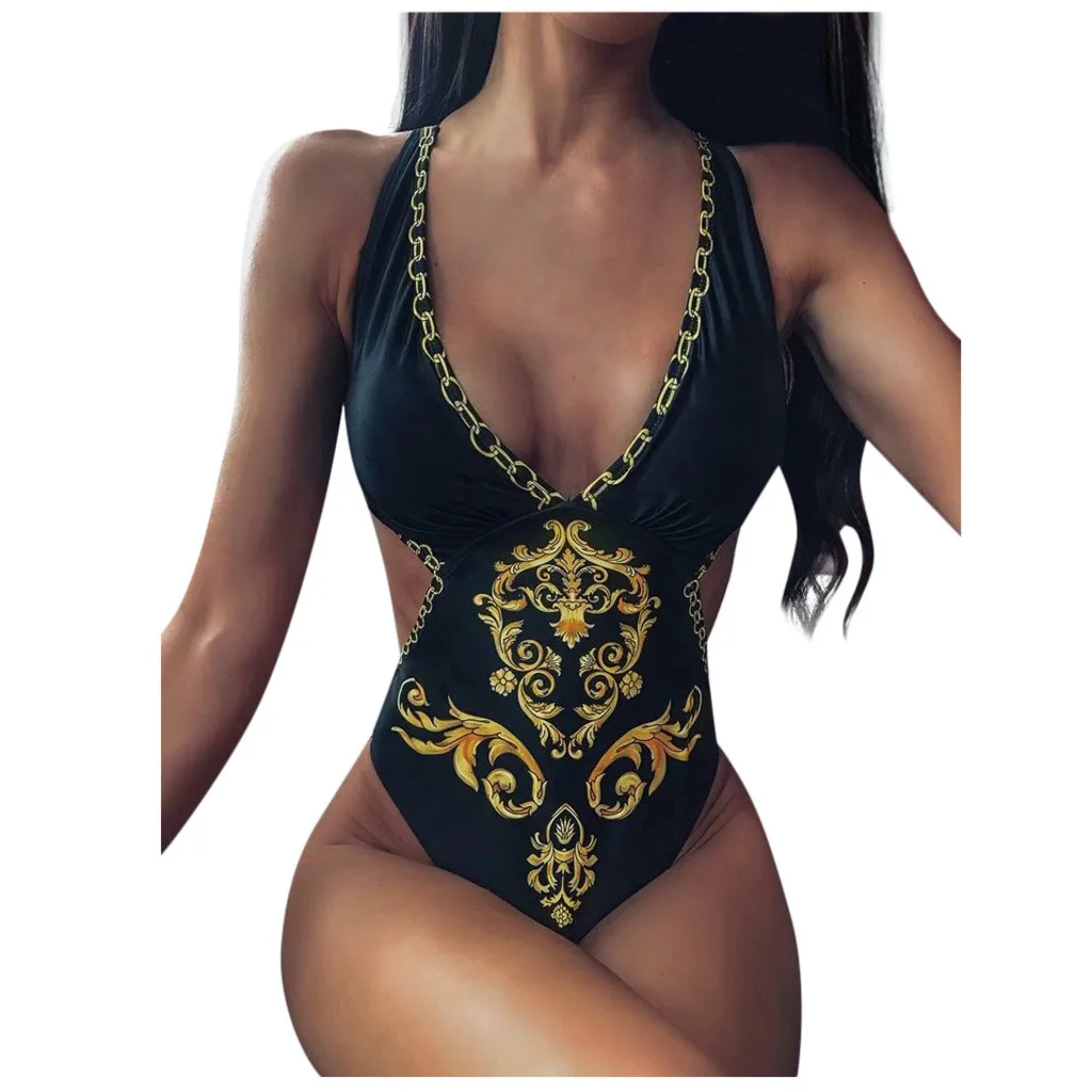 Biquinis Feminino TendêNcia 2024 Women'S Baroque Print  Monokini Swimsuit Swimwear Beach Wear Traje De BañO Mujer Ropa De Mujer