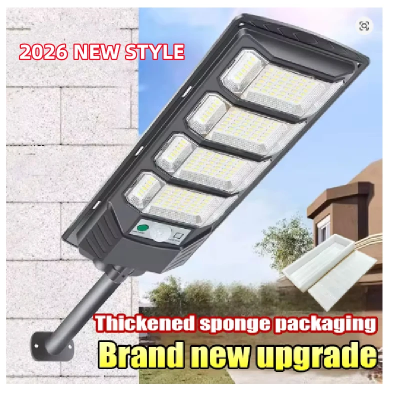 2026 New Upgrade Solar Led Light Outdoor IP65 Waterproof Garden Lamp with Remote Control and Motion Sensor Courtyard Street Lamp