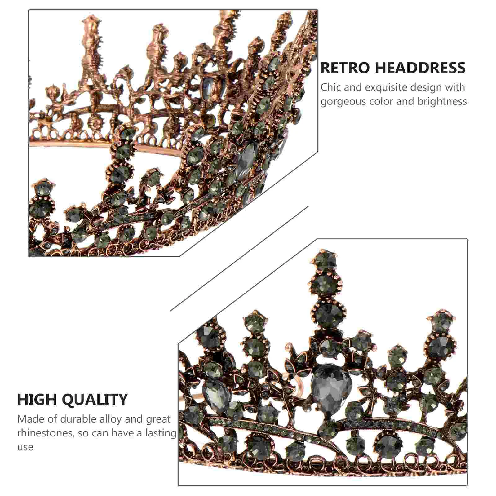 Aquarium Wallpaper Baroque Crown Building Hair Accessory Canister Black Alloy Bride