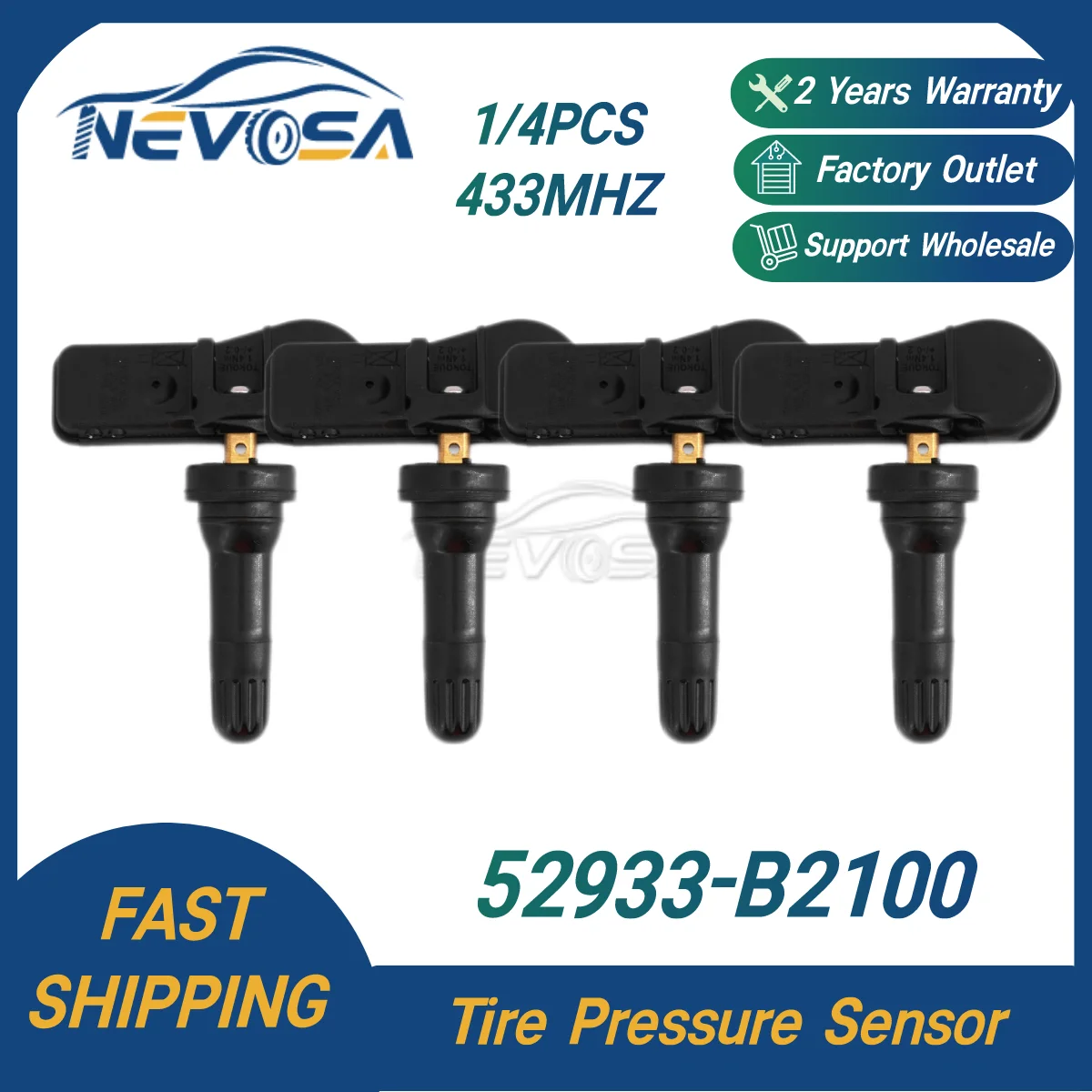 

Nevosa 52933-B2100 TPMS Sensor For Hyundai Creta I10 Kia Soul Sedona Tire Tyre Pressure Monitor Sensor Tire Valve 52933B2100