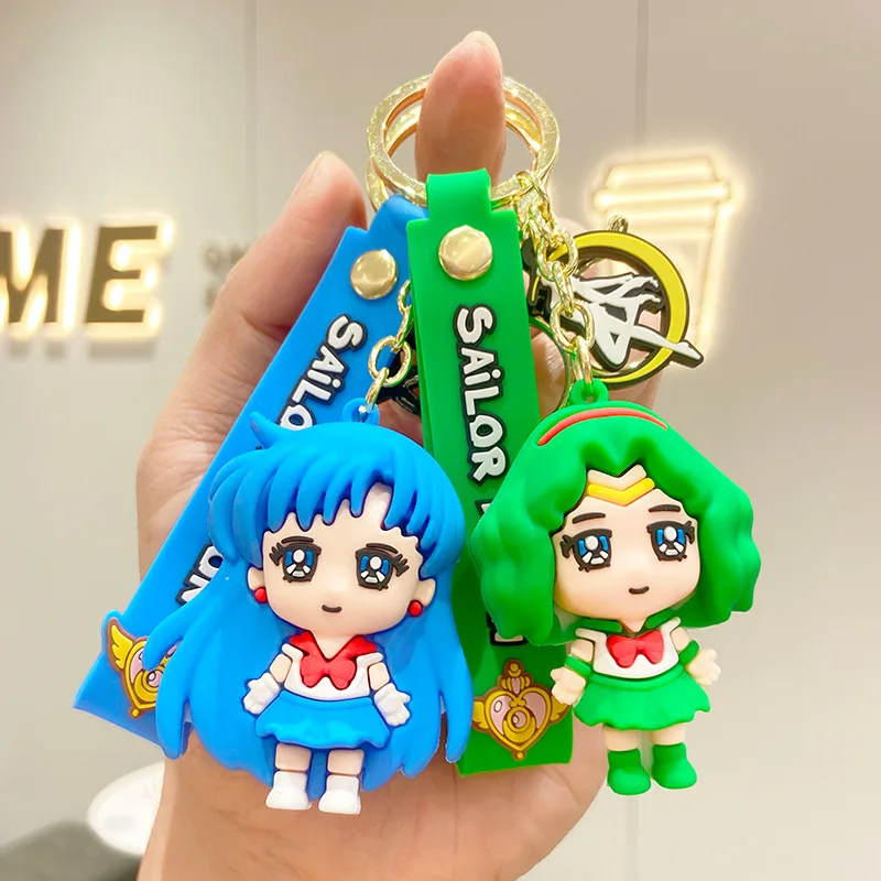 6 Style Kawaii Japanese Anime Sailor Moon Keychain Cute Car Key Ring Dolls Pendant Bags Ornaments Holiday Gifts for Friends