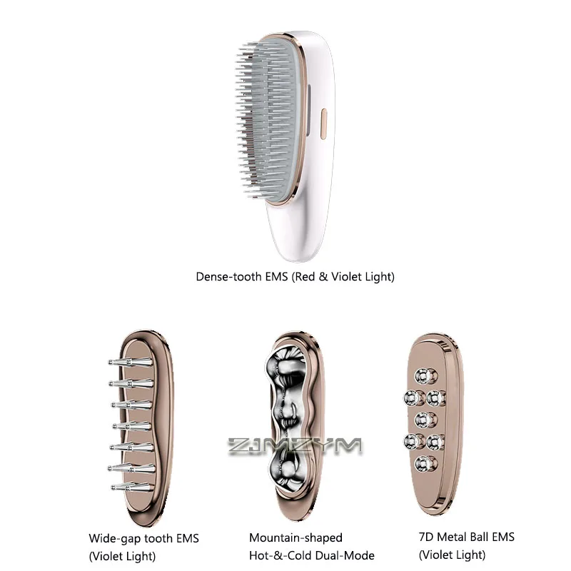 Multi‑Functional EMS Beauty Comb Gua Sha Facial Device Red Violet Light Therapy Scalp Massager for Face Neck Shoulder Skin Care