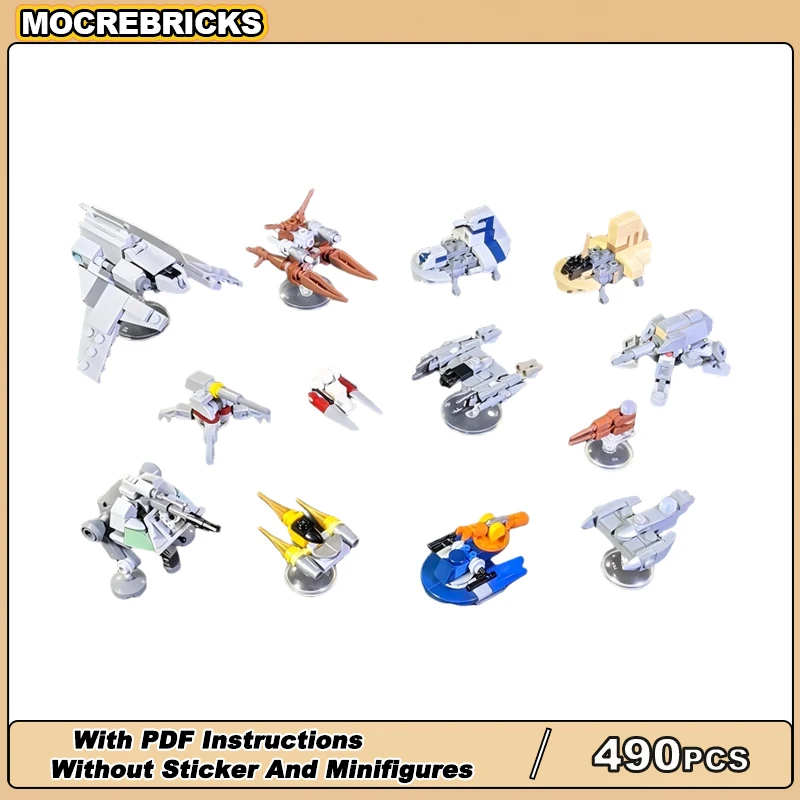 

Star Movie Series Micro Scale Space fighter Ship MOC Building Blocks Mini Shuttle Saber-class Tank DIY Assembly Bricks Collector