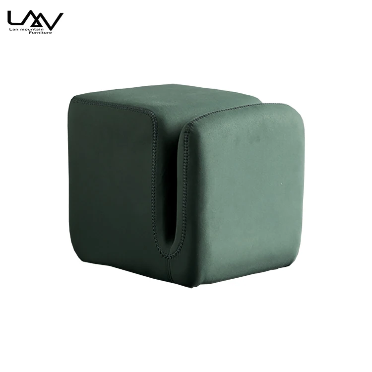 Bedroom Furniture Modern Design Creative Illegular Shape Foot Stool Living Room Hotel Cafe Wooden Frame Fabric Accent Ottoman