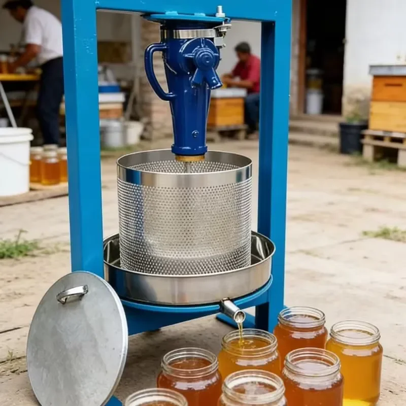 Stainless Steel Manual Honey Press Heavy Duty Beekeeping Equipment for Extracting Beeswax and Honey from Comb Frame Tool Kit