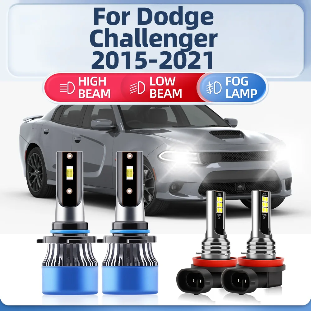 240W LED Headlight Bulbs 40000LM Car Headlamps 6000K 12V Fog Lights For Dodge Challenger 2015 2016 2017 2018 2019 2020 2021