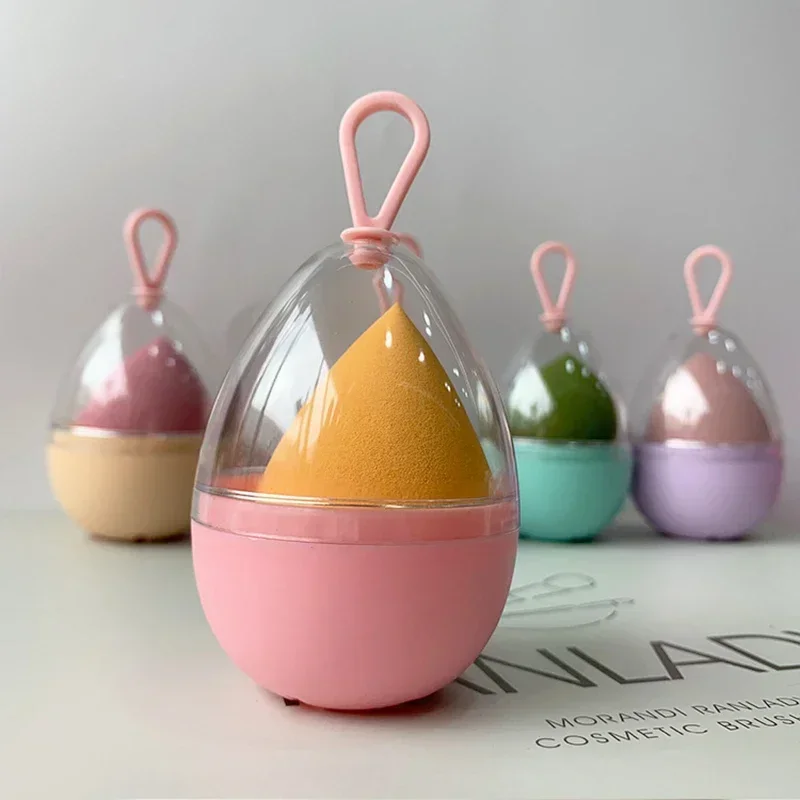 AfricTransparent Puffs Boîte de séchage, étui de rangement, support d'éponge portable, cosmétique en forme d'oeuf, mélangeur de maquillage T1, bouffée