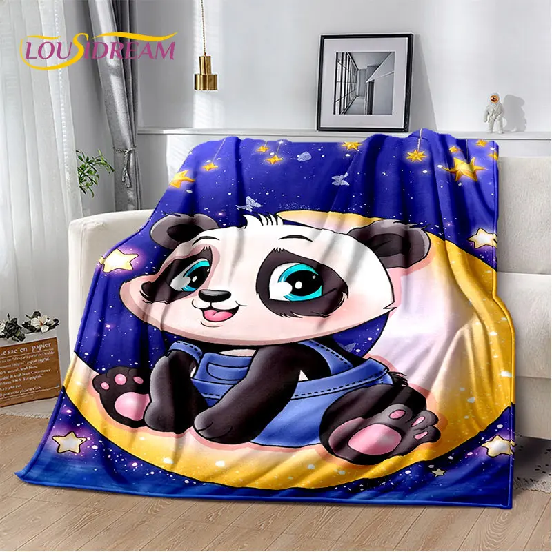 3D Cartoon Cute Panda Blanket,Flannel Blanket Throw Blanket,Kid Warm Blanket for Home Living Room Bedroom Beds Sofa Picnic Cover