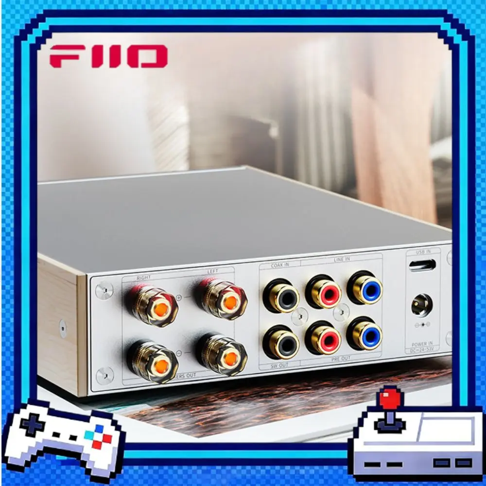 FiiO LEVEL1 Amplifier High-definition Audio Power Bluetooth6.0 SBC/LDAC Household HiFi Amplifier 600W SW/PRE Output With Knob