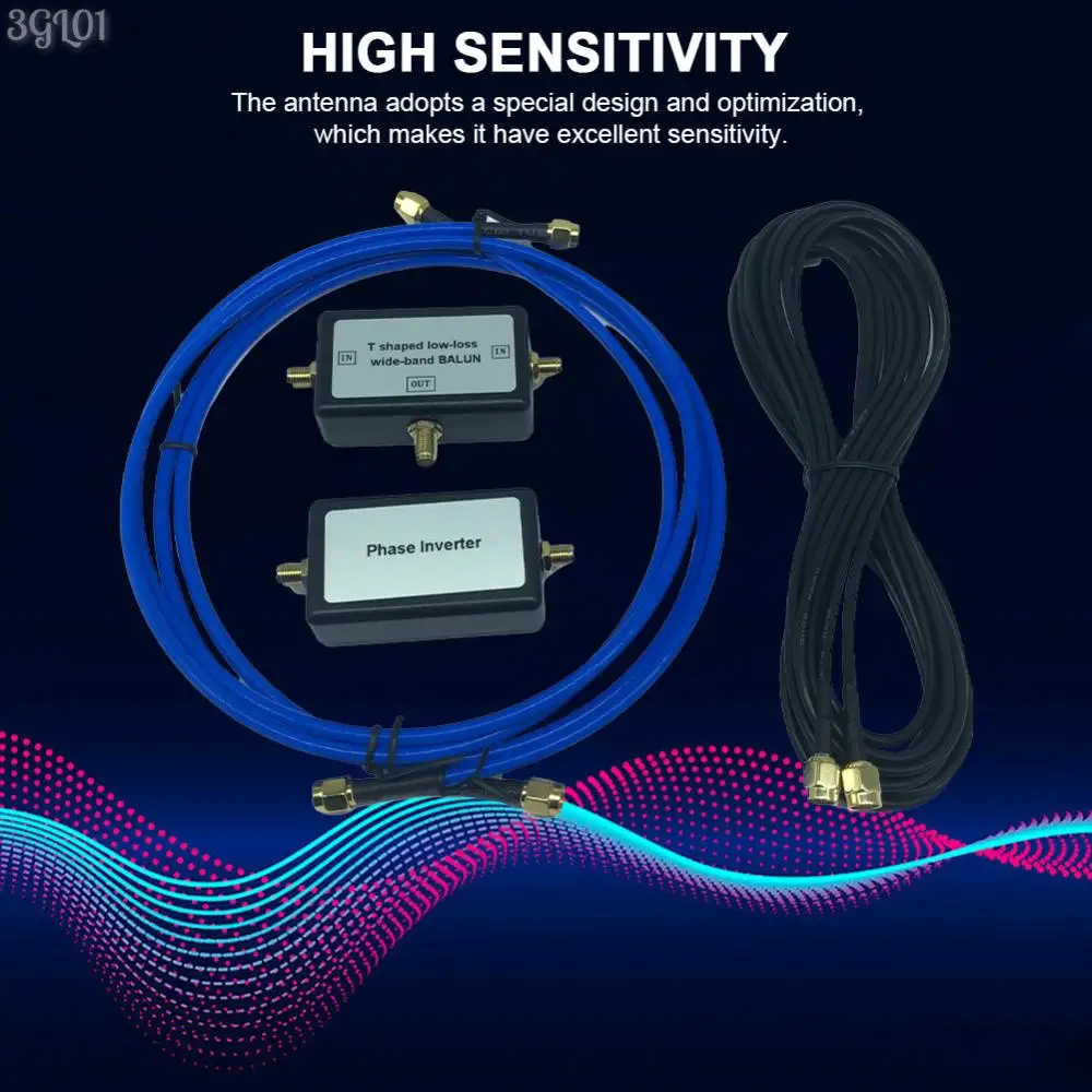 Amplificador portátil da antena do círculo magnético, antenas passivas do círculo para o receptor do rádio do SDR, 10kHz-30MHz