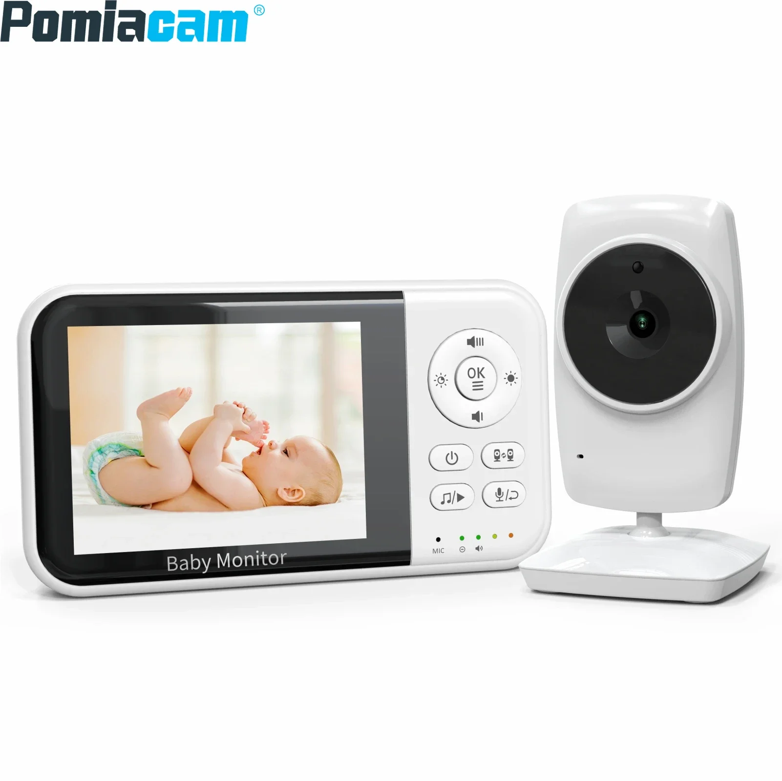 MC632B 3.2 Inch Video Baby Monitor 2100mahBattery Feeding Reminder Automatic Night Vision Lullaby Two-Way AudioTalk Baby Monitor