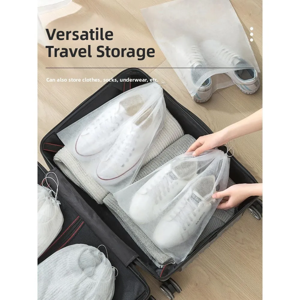 Non-Woven Fabric Shoe Storage Bag Dustproof Mildewproof White Sneakers Cleaning Tool Home Use Unisex Shoe Storage Organizer
