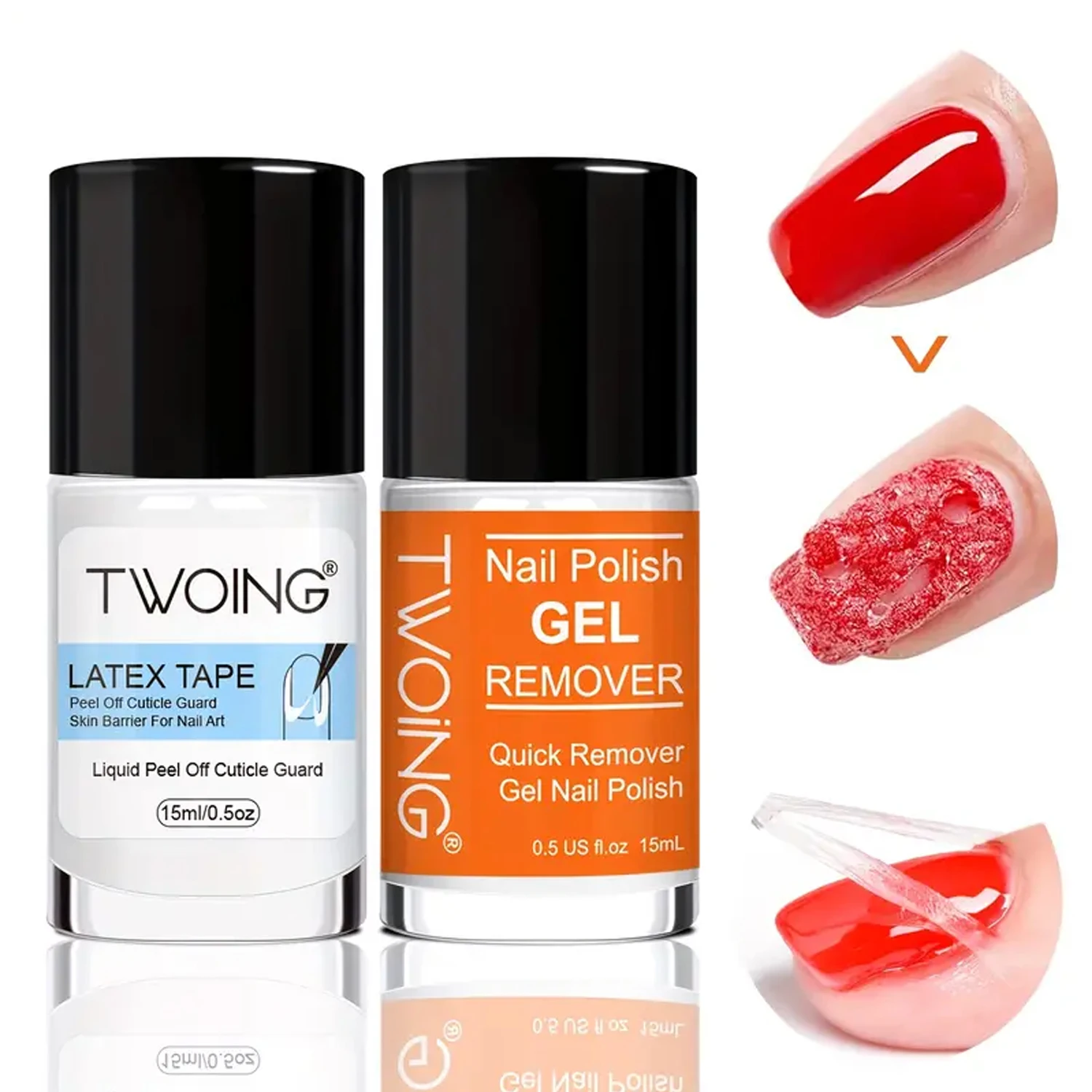 Juego de removedor de esmalte de uñas, esmalte de eliminación rápida de 2-5 minutos, con removedor de esmalte de uñas de Gel, cinta de látex para uñas, para el cuidado del salón de uñas