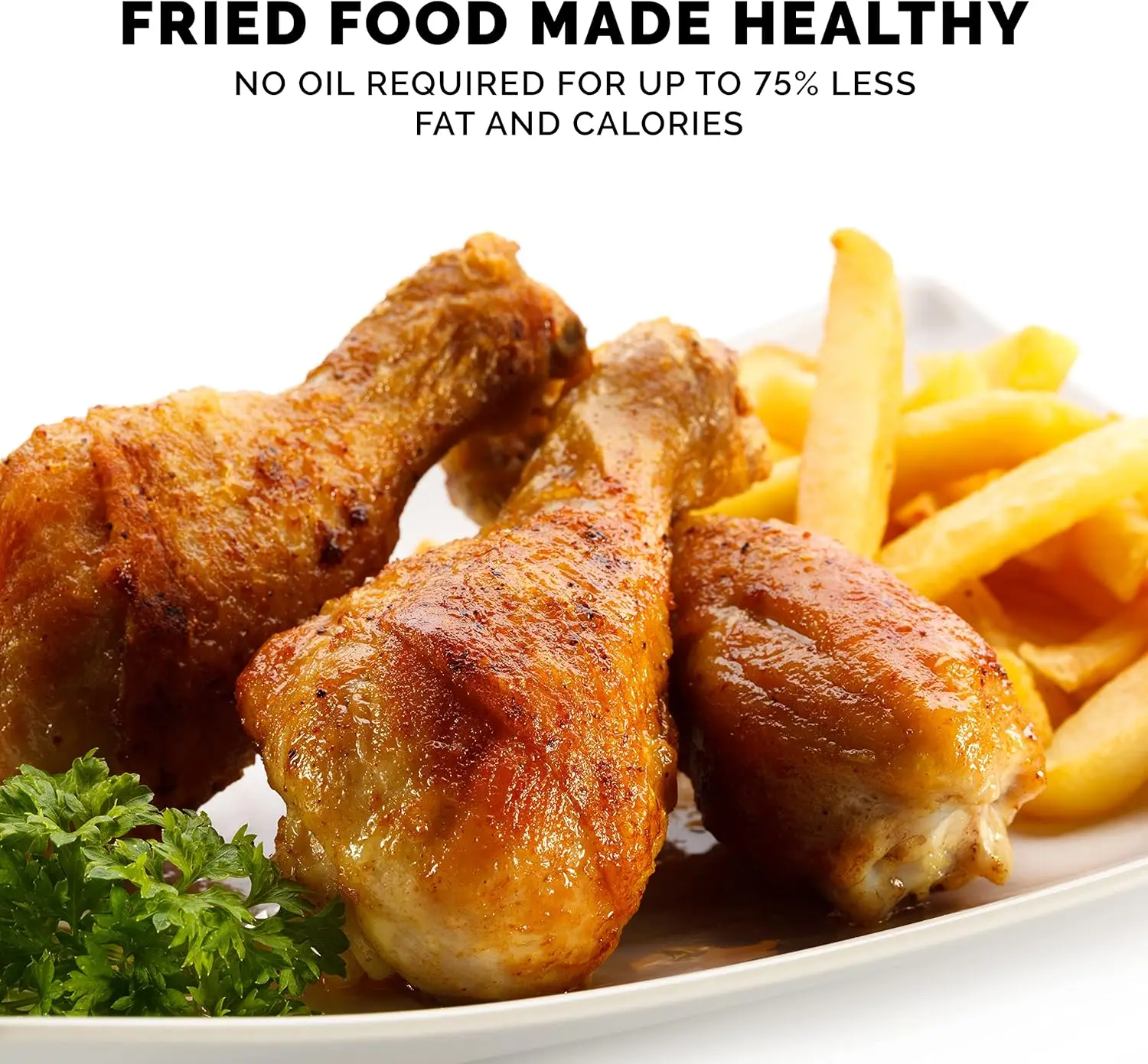 6-Quart 7-in-1 Air Fryer with LED Display, 21 Smart Presets, 4 Accessories & Recipe Book, 1750W, Stainless Steel