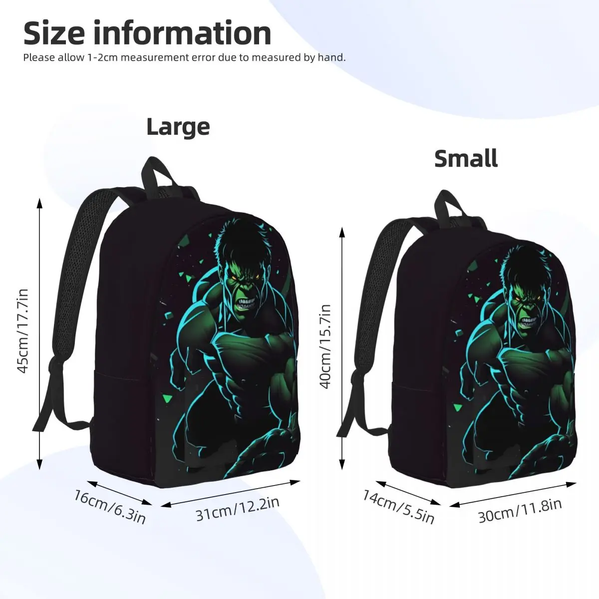 Mochila Clássica Retro Vintage Hulk, Esportes, High School, mochila de negócios para homens e mulheres, bolsa de ombro para laptop