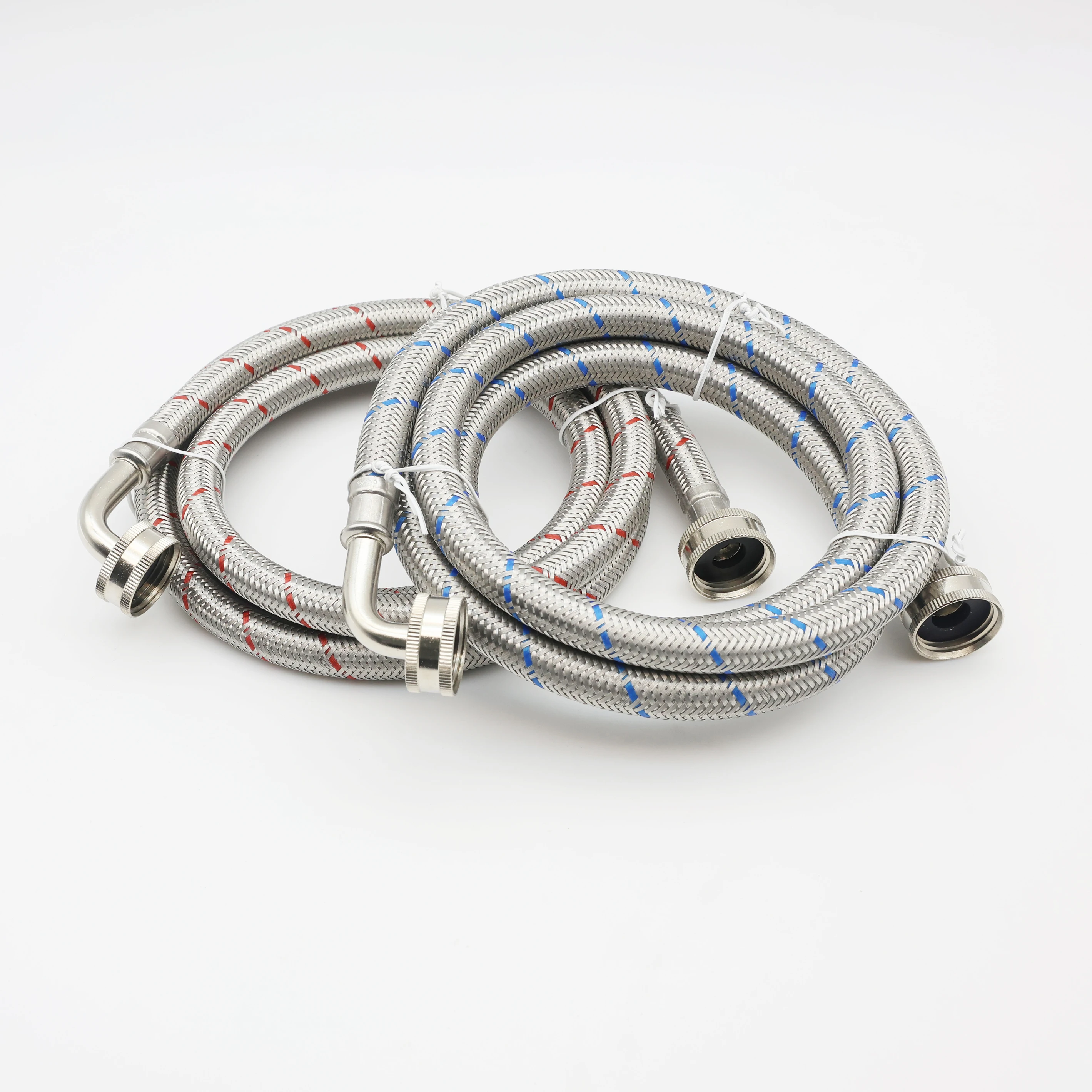 KING SMART 6 FT 90 Degree Elbow Washing Machine Hose; Premium SS Braided; Burst Proof For Hot and Cold Water Supply Lines; 81023