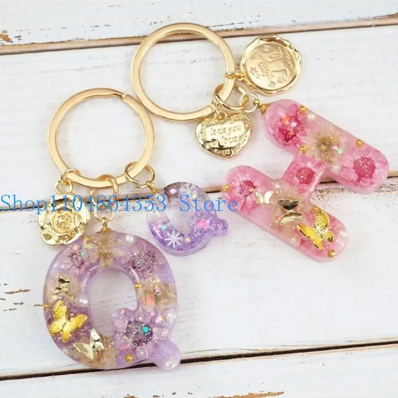 

652F блестящая форма для брелка с английским алфавитом, силиконовые формы для эпоксидной смолы, сделай сам, кулон, изготовление