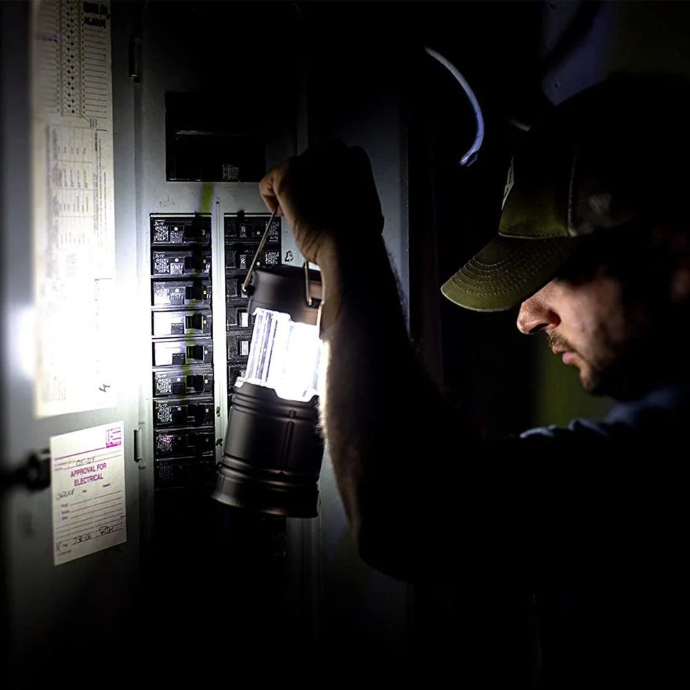 3 Pak Lentera Kemah LED Lampu COB Super Terang 200 Lumen Dapat Diperpanjang Portabel Penerangan 360 Derajat dengan Baterai Sempurna