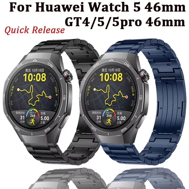 20/22mm Titanium Metal Strap For Huawei Watch 5 46mm Quick Release Band Huawei Watch GT4-5-6 GT5-6 Pro 46mm Comfortable Bracelet