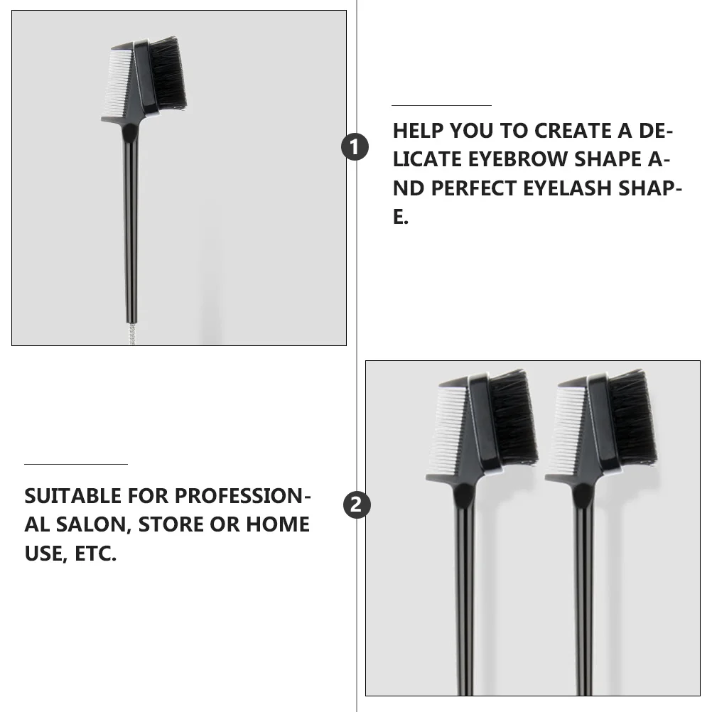 2Pcs Dual Zweck Augenbraue Pinsel Wimpern Kamm Schwarz Multifunktionale Werkzeug für Frauen Make-Up Professionelle Salon Verwenden