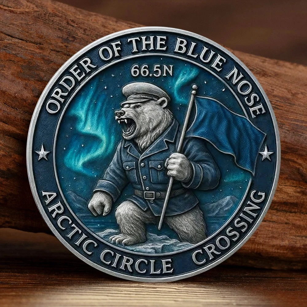 USMC 250th Anniversary 2D Printed Silvery Plated Souvenir Coin Order of The Blue Nose Collection Coin
