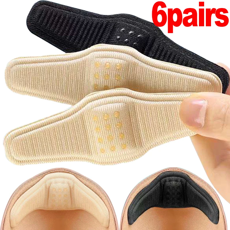 

6pairs Heel Protection Sticker Soft Cotton Sponge Heel Stickers for Women Summer High Heels Adjustable Size Shoe Inserts Insole