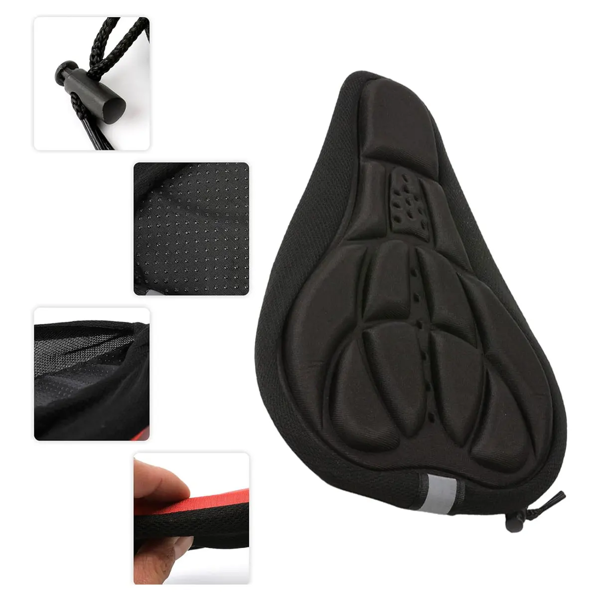 Funda para sillín de bicicleta 3D, esponja de espuma de Gel grueso, cojín para asiento de bicicleta, funda protectora para asiento de bicicleta