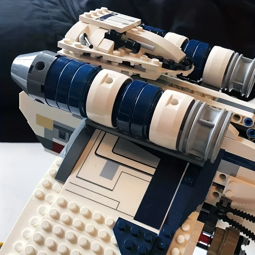 متوفر في المخزون UCS طائرة Moc سفينة معركة البهلوانية بنة AT-OT نموذج وحدات تصميم ستار 10195 ألعاب هدية 1758 قطعة #6