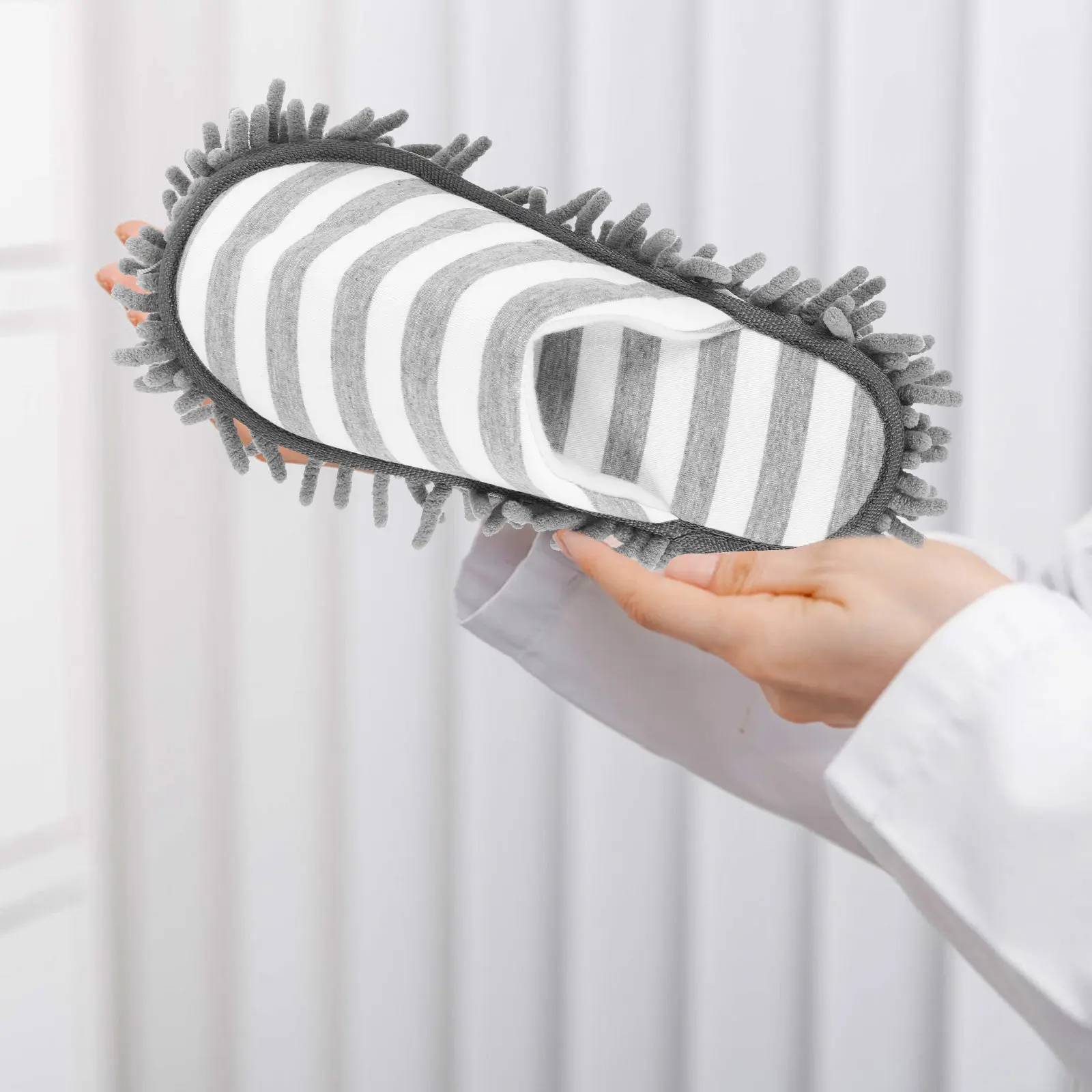 1Pair Mop Slippers Strong Water Absorption Cleaning Slippers for Floor Mopping Household Sweeping Shoes Reusable Washable