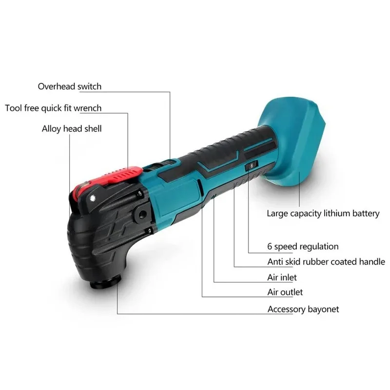 Aparador Elétrico Saw Renovação Power Tool Machine Ferramenta Multi-função Ferramenta Oscilante Para Makita 18V Máquina De Corte De Bateria