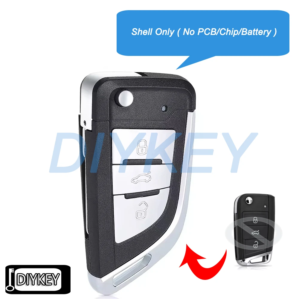 3 Buttons Modified Case Flip Remote Car Key Fob Shell Cover for MQB Golf VII Golf7 MK7 Skoda Octavia Seat Leon Altea HU66/HU162T