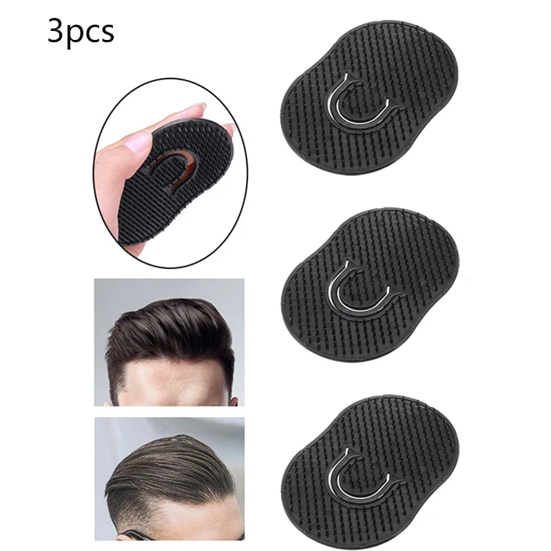 3PCS Shampoo Comb Pocket Men Beard Mustache Palm Scalp Massage Black Hair Care Finger Brush Travel Portable Brush Styling Tools