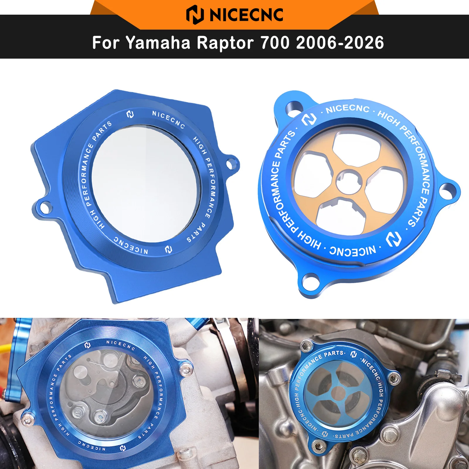 NICECNC For Yamaha Raptor 700 YFM 700 2006-2026 ATV Cam Cover & Oil Filter Oil Filter Cover Cap Guard Protector For Raptor 700R
