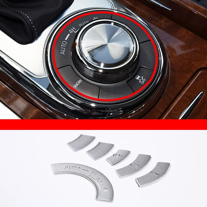 

For 2013-2021 Infiniti QX80 stainless steel silver car styling central control four-wheel drive mode button sticker auto parts