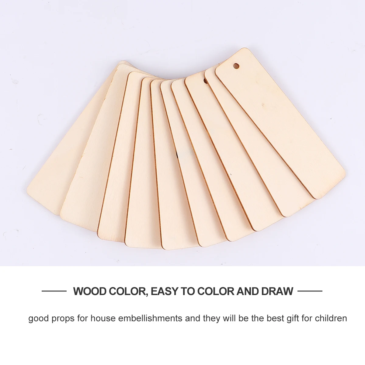 

40 pcs Wooden Hanging Ornaments Set Square Craft Tags Blanks for Classroom Accessories Stocking Labels Sewing