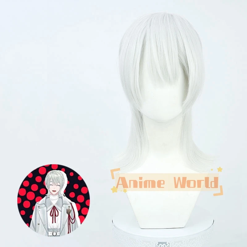 Virtual YouTuber Genzuki Tojiro White Uniform Cosplay Wig Halloween Christmas Woman Men Adult Wig