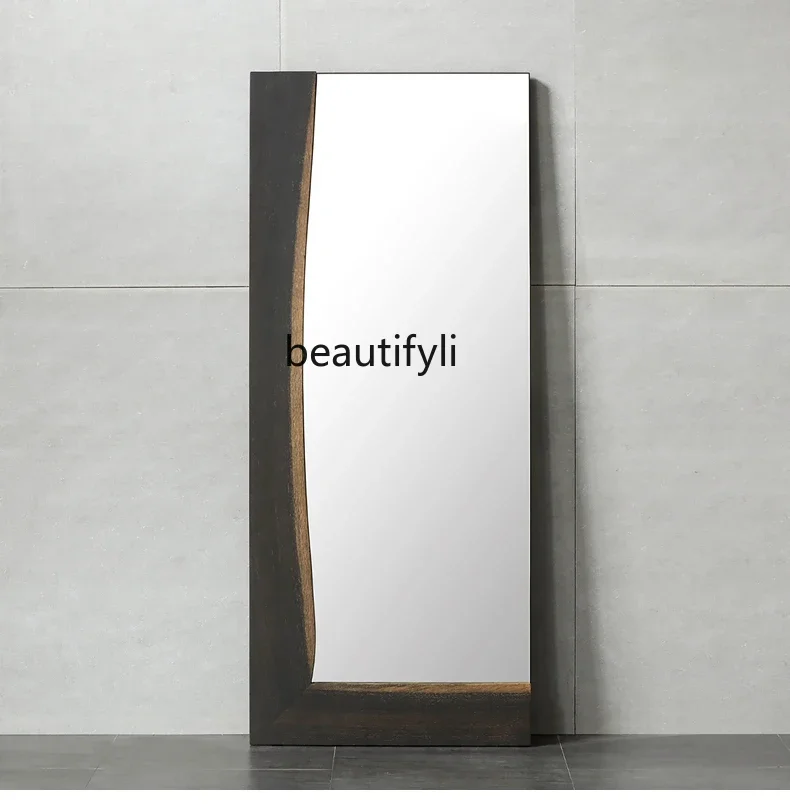 

zqqModern Minimalist Creative Designer Model Solid Wood Nordic Style Oak Bedroom Floor Mirror Dressing Mirror