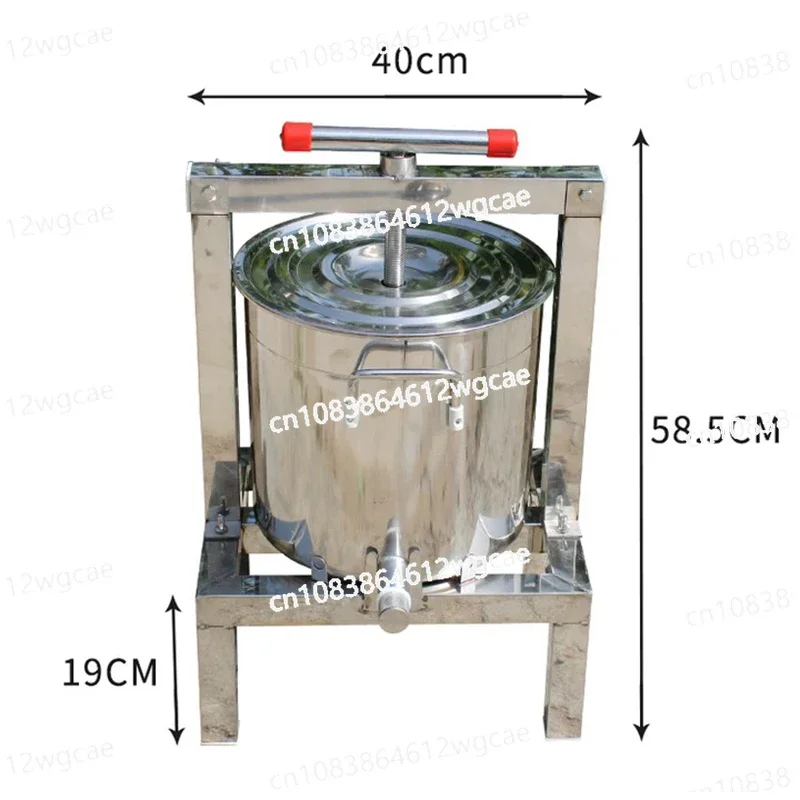 10L Manual Honey Press Machine Stainless Steel Beekeeping Equipment Tools Honey Paraffin Wax Press Machine Honey Rolling Mill NE