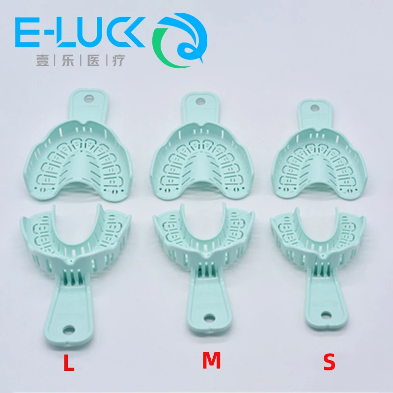 6pcs/set Dental Impression Trays Plastic Dental Care Teeth Tray Holder Dentist Lab Tools Consumable