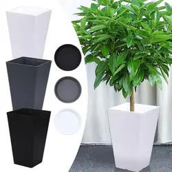 Large Square Flower Pot Resin Decorative Plant Pot Large Planter For Outdoor Plants Decorative Outdoor Plant Pot Flower Boxes