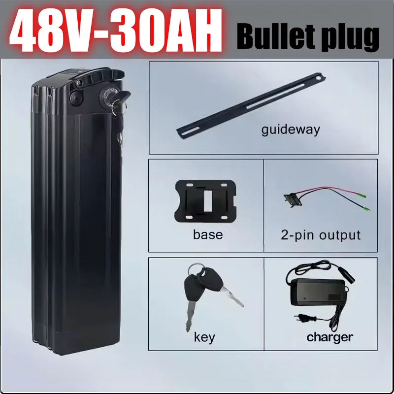 36V 48V52V 40ah Fahrad Silver Fish Akku Accu 20/30/40ah 48V Lithiumbatterij Motorbereik 250-1500W, Automotive-grade batterijcellen