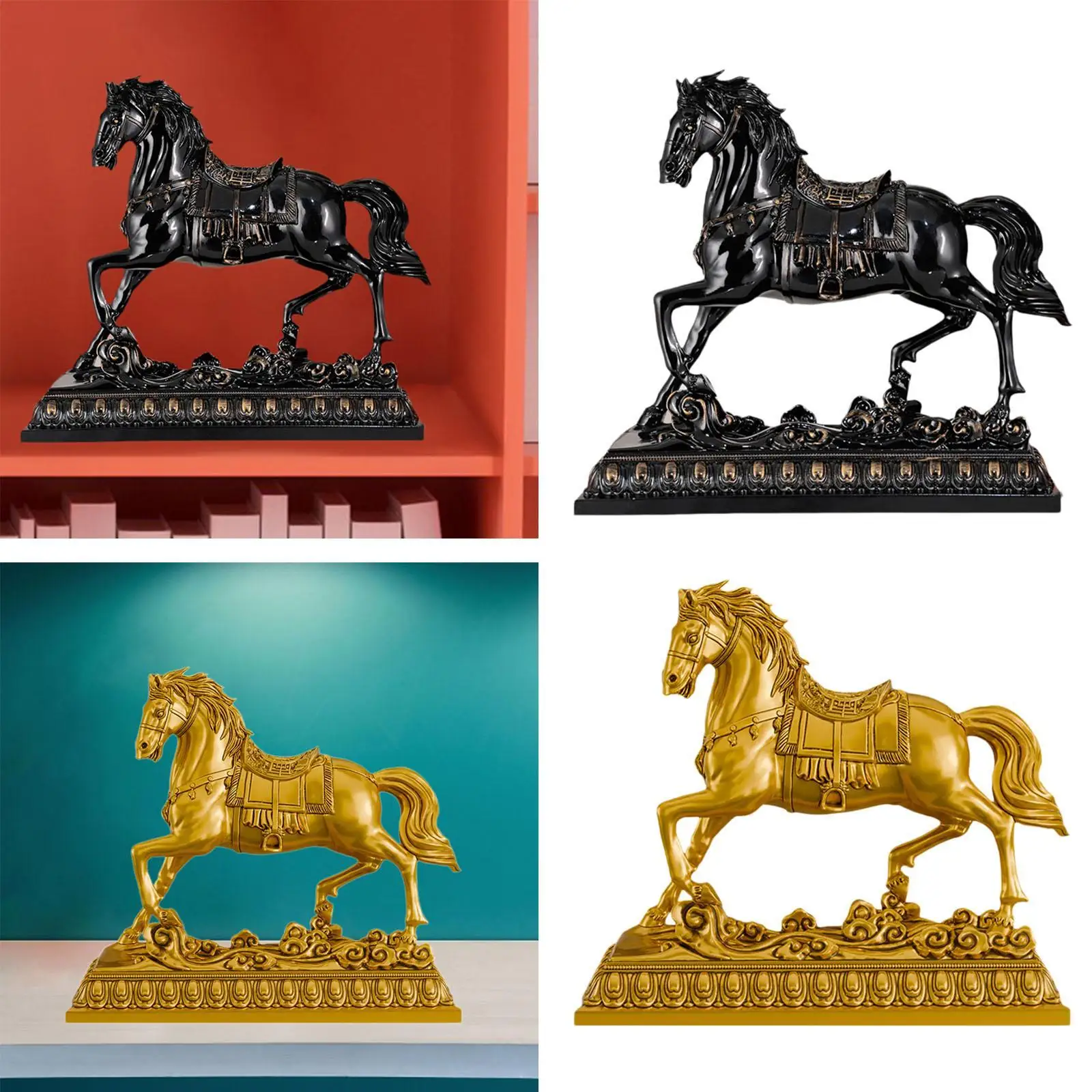 

Horse Statue Collection Souvenir Decorative Home Decoration Animal Figurine Resin Sculpture for Study Room Office Shelf Entrance