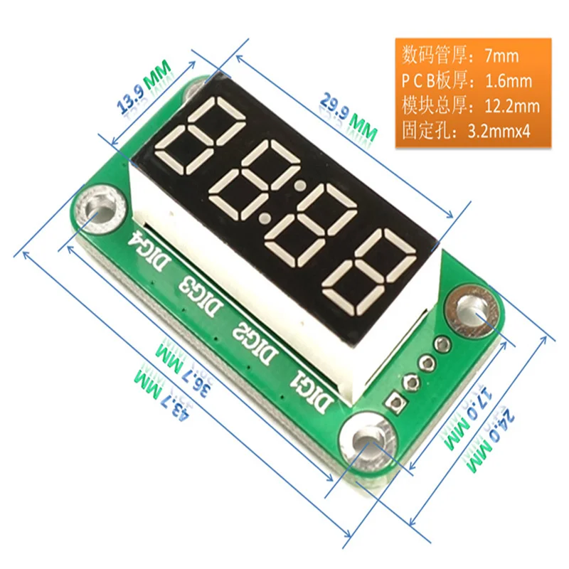 Módulo de visualización de tubo Digital de cuatro dígitos de 0,36 pulgadas tiempo TM1650