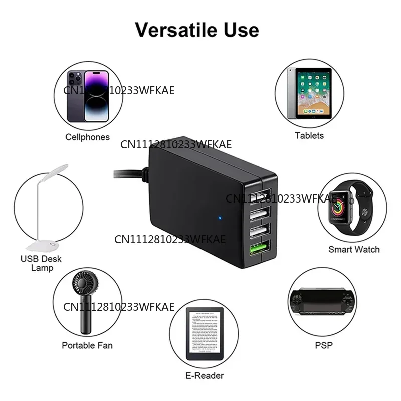 Portable DC with Battery Clip, 12V/24V To 5V 4-Port USB Charger Multiport Adapter Other Smart Phone & Tablets
