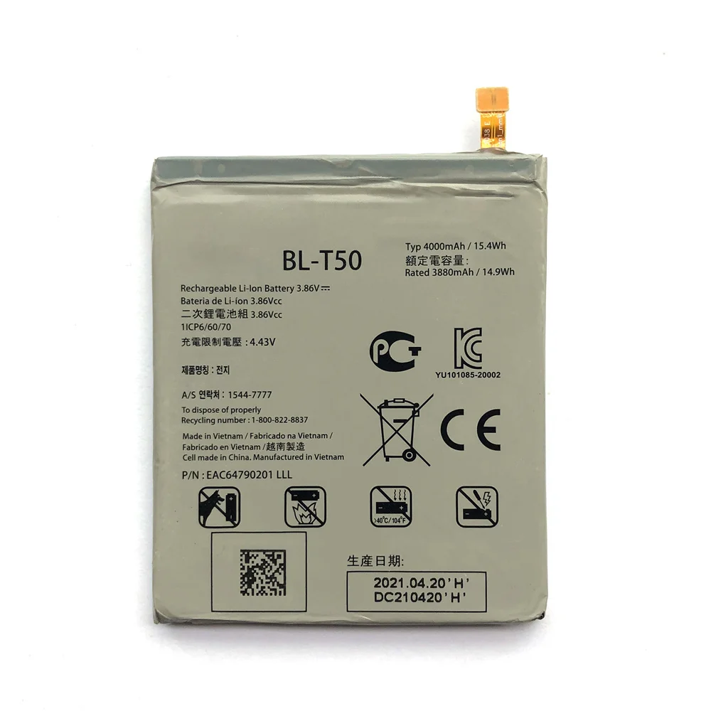 100% Orginal 4000mAh BLT50 BL T50 Replacement Battery For LG Velvet 5G UW LM-G900 G900N G900V G900TM EM Mobile Phone Batteria