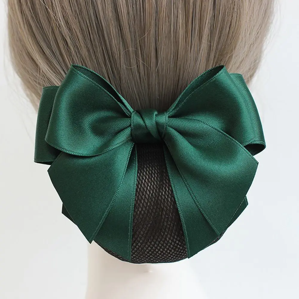 Elegant Headwear Hotel For Girls Female Bowknot Korean Bun Snood Women Spring Clip Ponytail Clip Hairgrips Cover Net